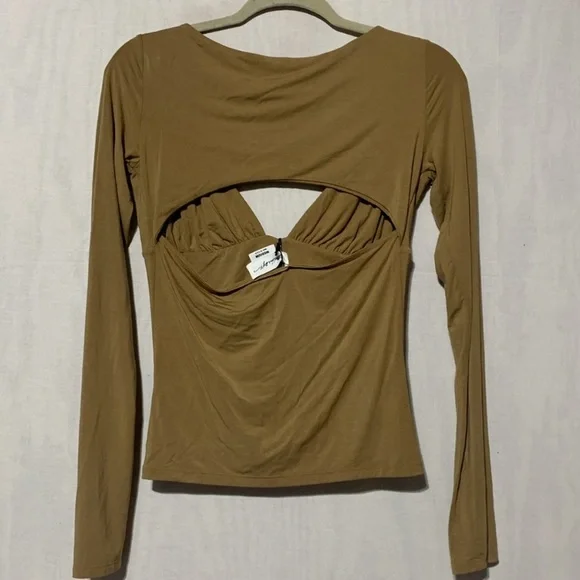 The Line by K Oisin Tan Cut Out Long Sleeve Shirt - Picture 8 of 10